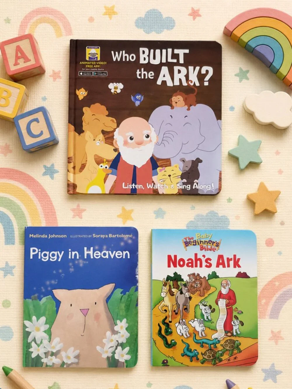 3 Bible Story Books Noahs Ark Jesus Heaven NWT